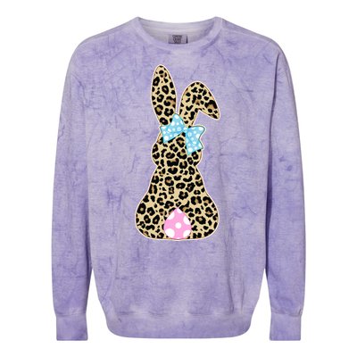 Cute Stylish Leopard Print Easter Bunny Colorblast Crewneck Sweatshirt