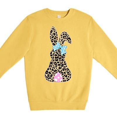 Cute Stylish Leopard Print Easter Bunny Premium Crewneck Sweatshirt