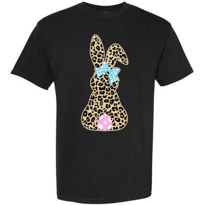 Cute Stylish Leopard Print Easter Bunny Garment-Dyed Heavyweight T-Shirt