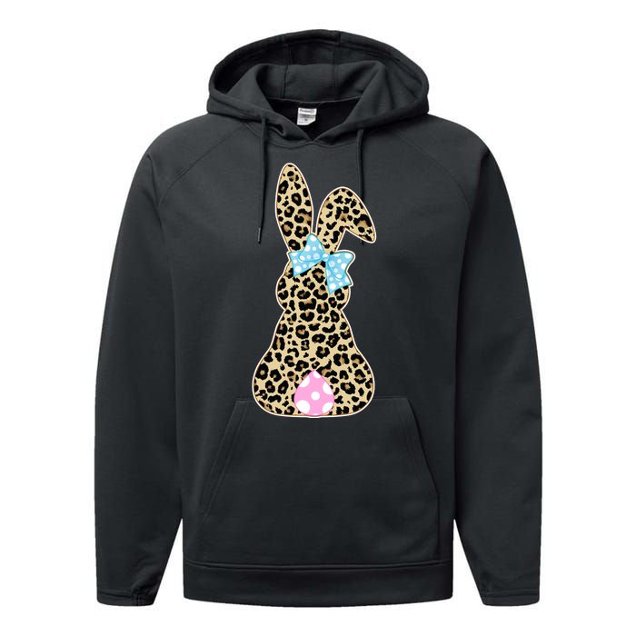 Cute Stylish Leopard Print Easter Bunny Performance Fleece Hoodie