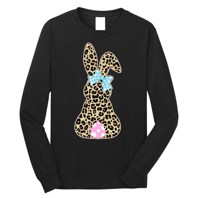 Cute Stylish Leopard Print Easter Bunny Long Sleeve Shirt