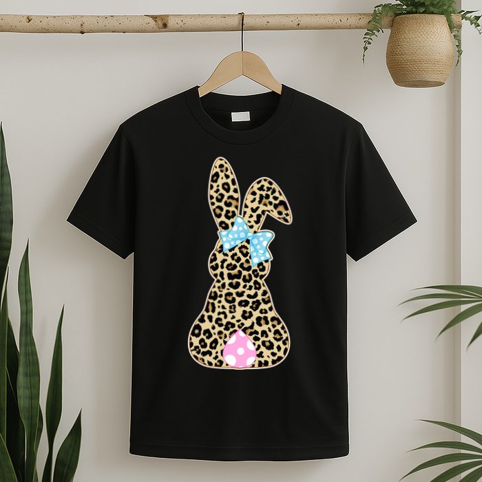 Cute Stylish Leopard Print Easter Bunny T-Shirt