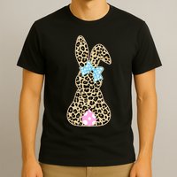 Cute Stylish Leopard Print Easter Bunny T-Shirt