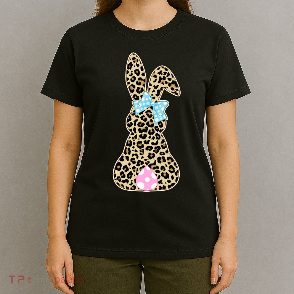 Cute Stylish Leopard Print Easter Bunny T-Shirt