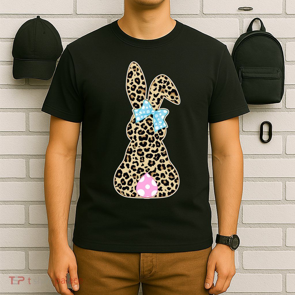 Cute Stylish Leopard Print Easter Bunny T-Shirt
