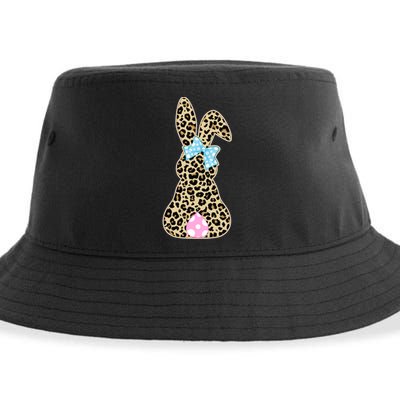 Cute Stylish Leopard Print Easter Bunny Sustainable Bucket Hat