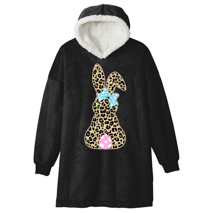 Cute Stylish Leopard Print Easter Bunny Hooded Wearable Blanket