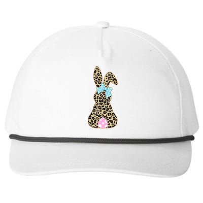 Cute Stylish Leopard Print Easter Bunny Snapback Five-Panel Rope Hat