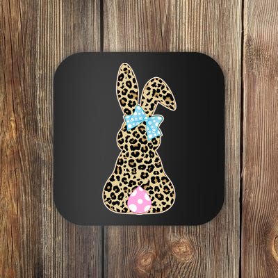 Cute Stylish Leopard Print Easter Bunny Coaster