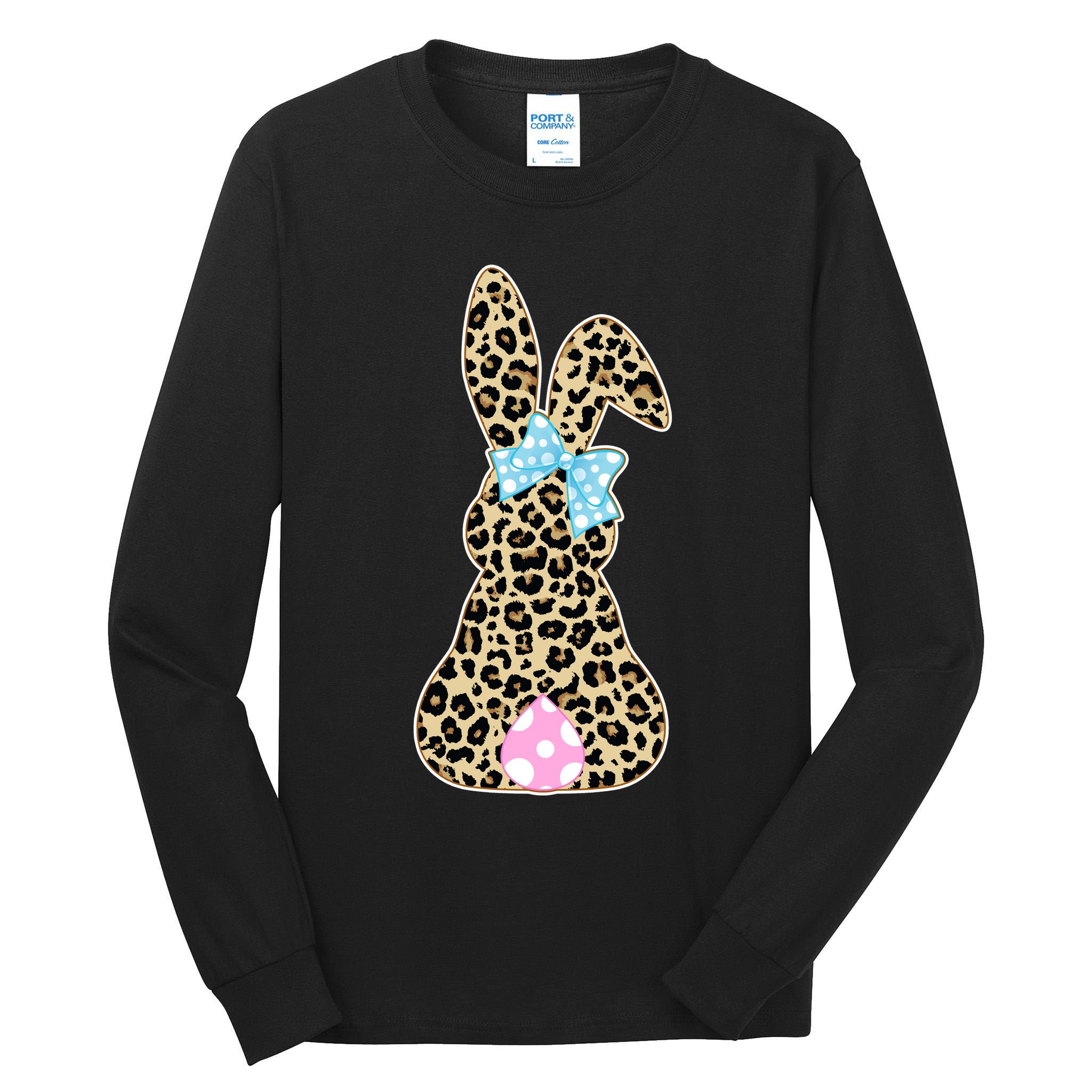 Cute Stylish Leopard Print Easter Bunny Tall Long Sleeve T-Shirt