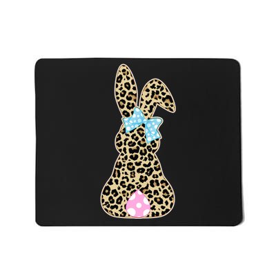 Cute Stylish Leopard Print Easter Bunny Mousepad