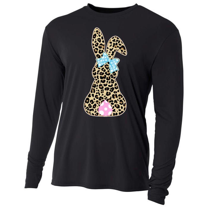 Cute Stylish Leopard Print Easter Bunny Cooling Performance Long Sleeve Crew