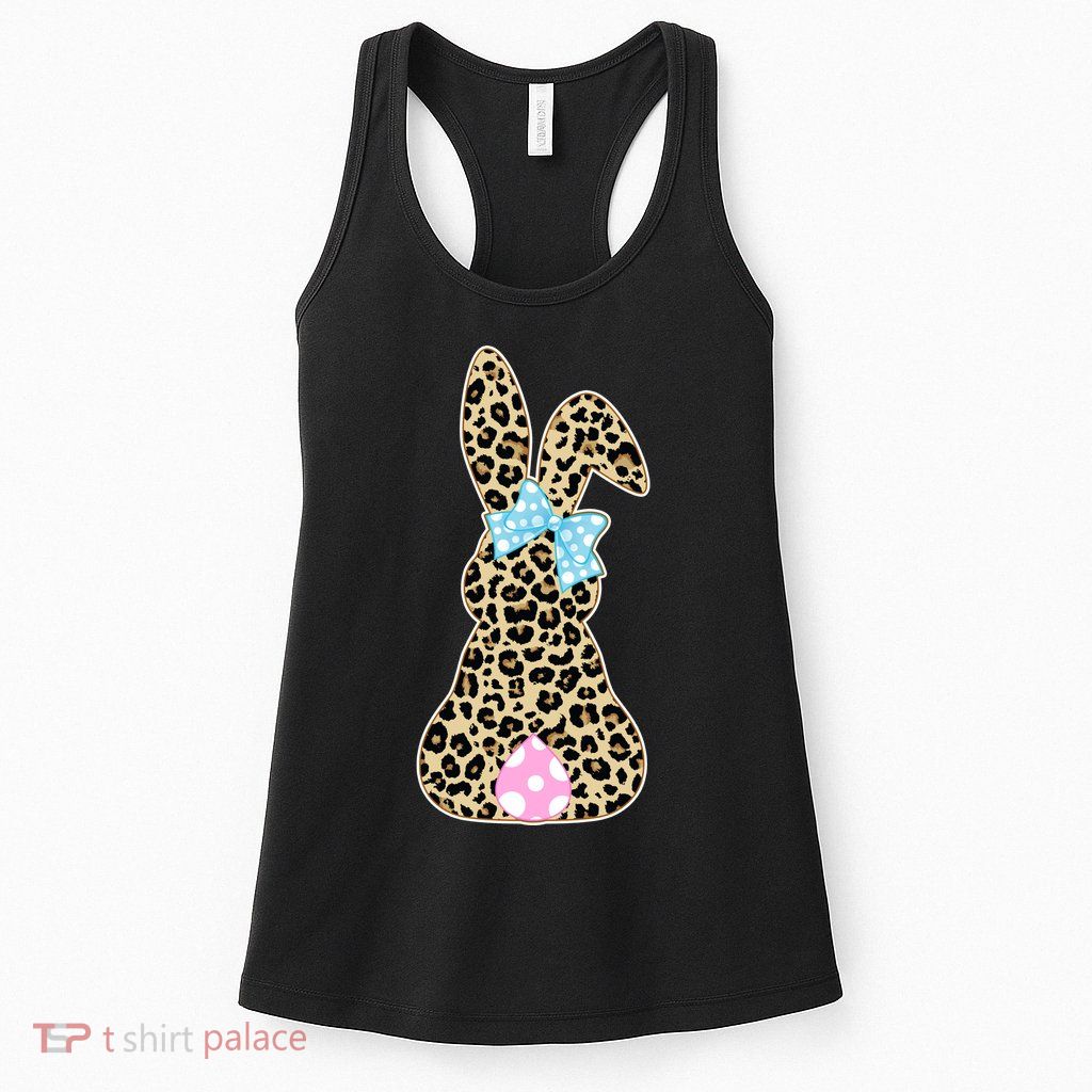 Cute Stylish Leopard Print Easter Bunny Womens Tank Top