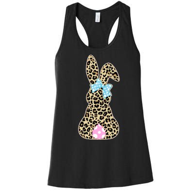 Cute Stylish Leopard Print Easter Bunny Women's Racerback Tank