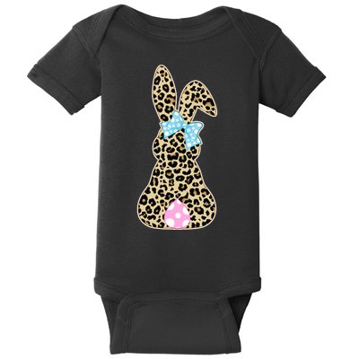 Cute Stylish Leopard Print Easter Bunny Baby Bodysuit