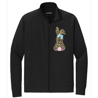 Cute Stylish Leopard Print Easter Bunny Stretch Full-Zip Cadet Jacket