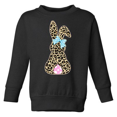 Cute Stylish Leopard Print Easter Bunny Toddler Sweatshirt