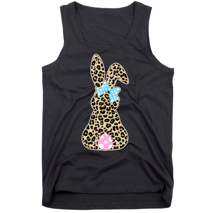 Cute Stylish Leopard Print Easter Bunny Tank Top