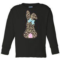 Cute Stylish Leopard Print Easter Bunny Toddler Long Sleeve Shirt