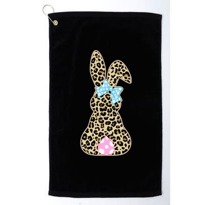 Cute Stylish Leopard Print Easter Bunny Platinum Collection Golf Towel