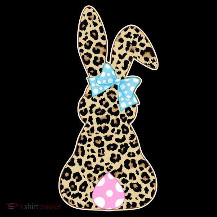 Cute Stylish Leopard Print Easter Bunny Womens T-Shirt