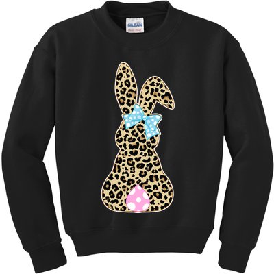 Cute Stylish Leopard Print Easter Bunny Kids Sweatshirt