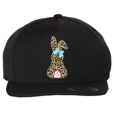 Cute Stylish Leopard Print Easter Bunny Wool Snapback Cap