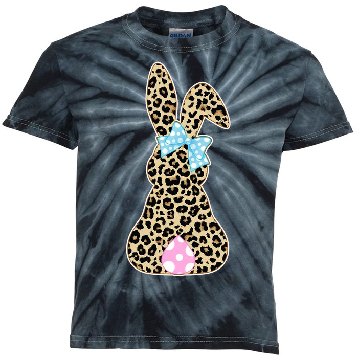 Cute Stylish Leopard Print Easter Bunny Kids Tie-Dye T-Shirt