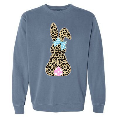 Cute Stylish Leopard Print Easter Bunny Garment-Dyed Sweatshirt