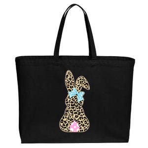 Cute Stylish Leopard Print Easter Bunny Cotton Canvas Jumbo Tote