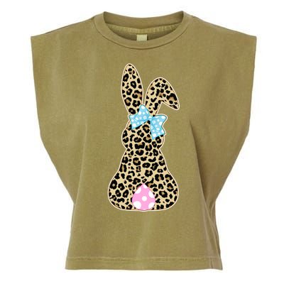 Cute Stylish Leopard Print Easter Bunny Garment-Dyed Women's Muscle Tee