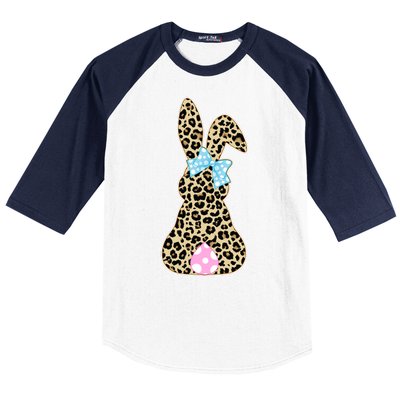 Cute Stylish Leopard Print Easter Bunny Baseball Sleeve Shirt