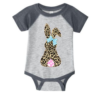 Cute Stylish Leopard Print Easter Bunny Infant Baby Jersey Bodysuit