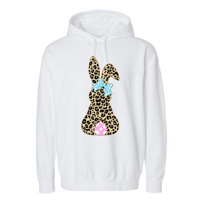 Cute Stylish Leopard Print Easter Bunny Garment-Dyed Fleece Hoodie