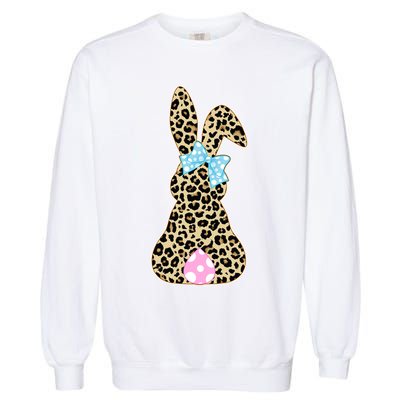 Cute Stylish Leopard Print Easter Bunny Garment-Dyed Sweatshirt