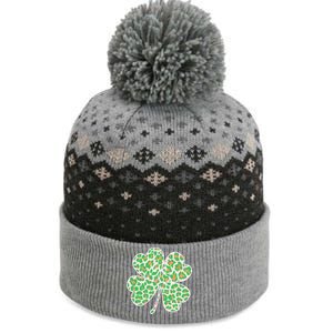 Cute Stylish Leopard Print Shamrock The Baniff Cuffed Pom Beanie