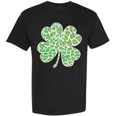 Cute Stylish Leopard Print Shamrock Garment-Dyed Heavyweight T-Shirt