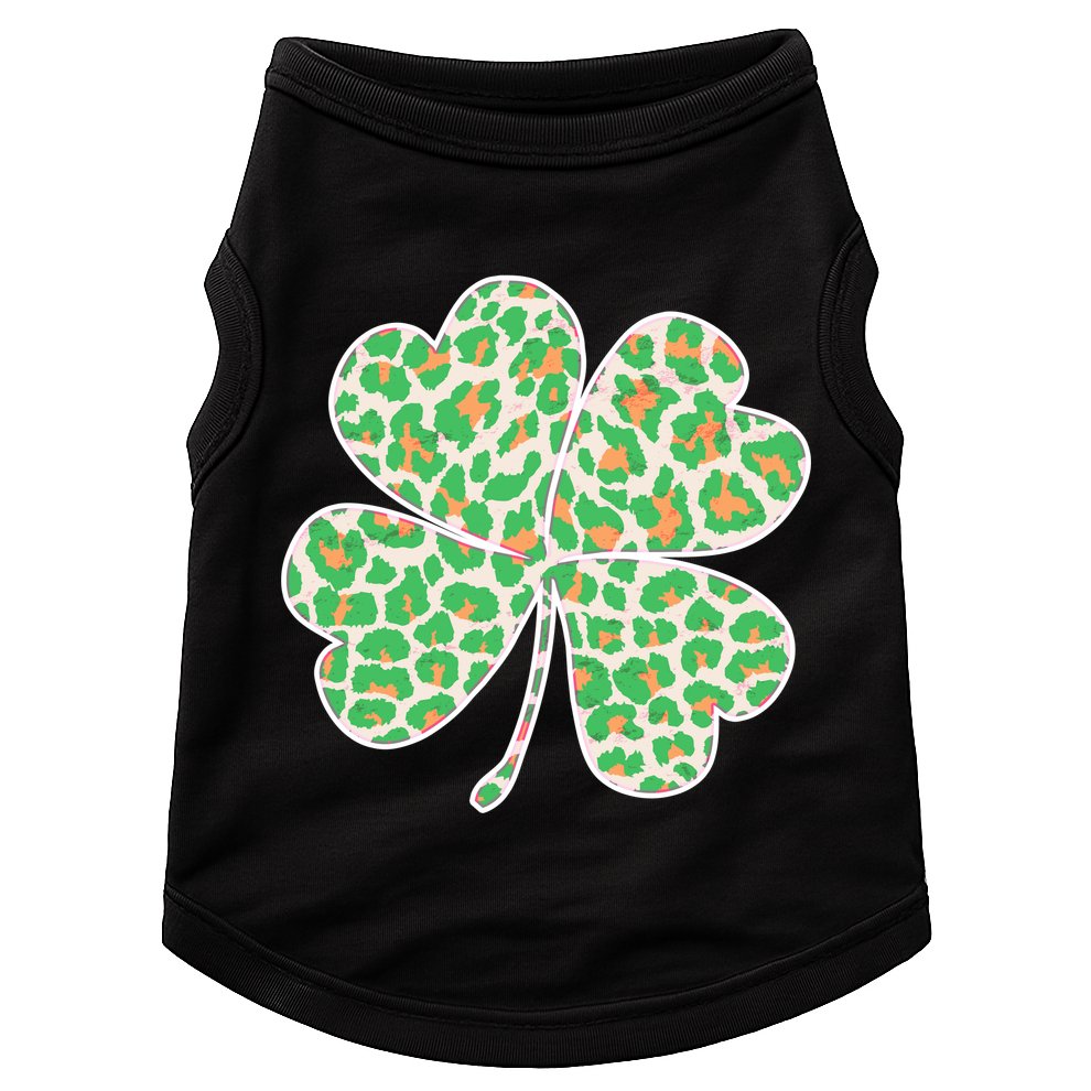 Cute Stylish Leopard Print Shamrock Doggie Tank