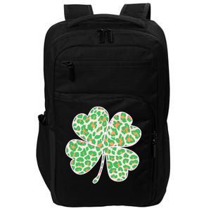 Cute Stylish Leopard Print Shamrock Impact Tech Backpack