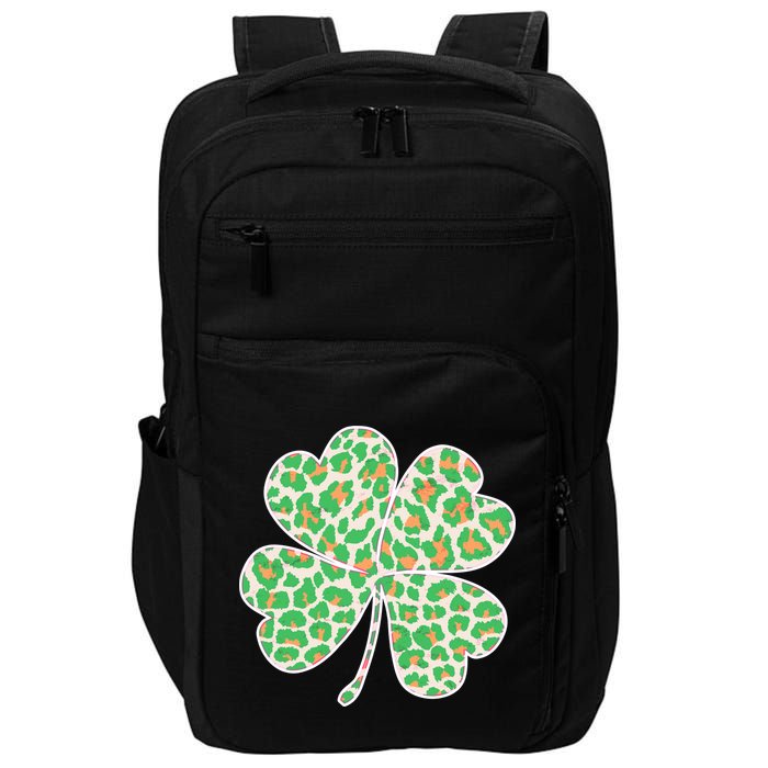 Cute Stylish Leopard Print Shamrock Impact Tech Backpack