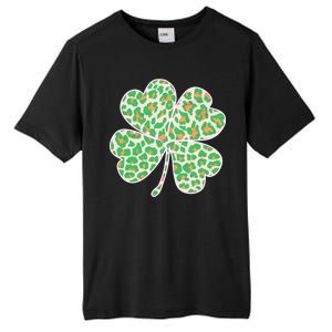 Cute Stylish Leopard Print Shamrock Tall Fusion ChromaSoft Performance T-Shirt