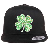 Cute Stylish Leopard Print Shamrock Flatbill Hat
