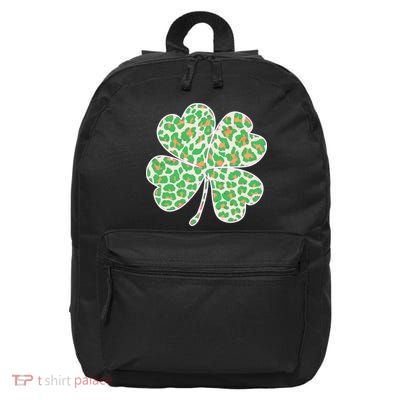 Cute Stylish Leopard Print Shamrock 16 in Basic Backpack