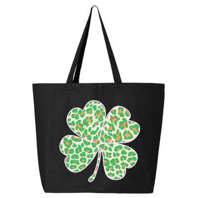 Cute Stylish Leopard Print Shamrock 25L Jumbo Tote