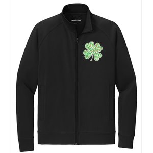 Cute Stylish Leopard Print Shamrock Stretch Full-Zip Cadet Jacket