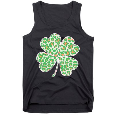 Cute Stylish Leopard Print Shamrock Tank Top