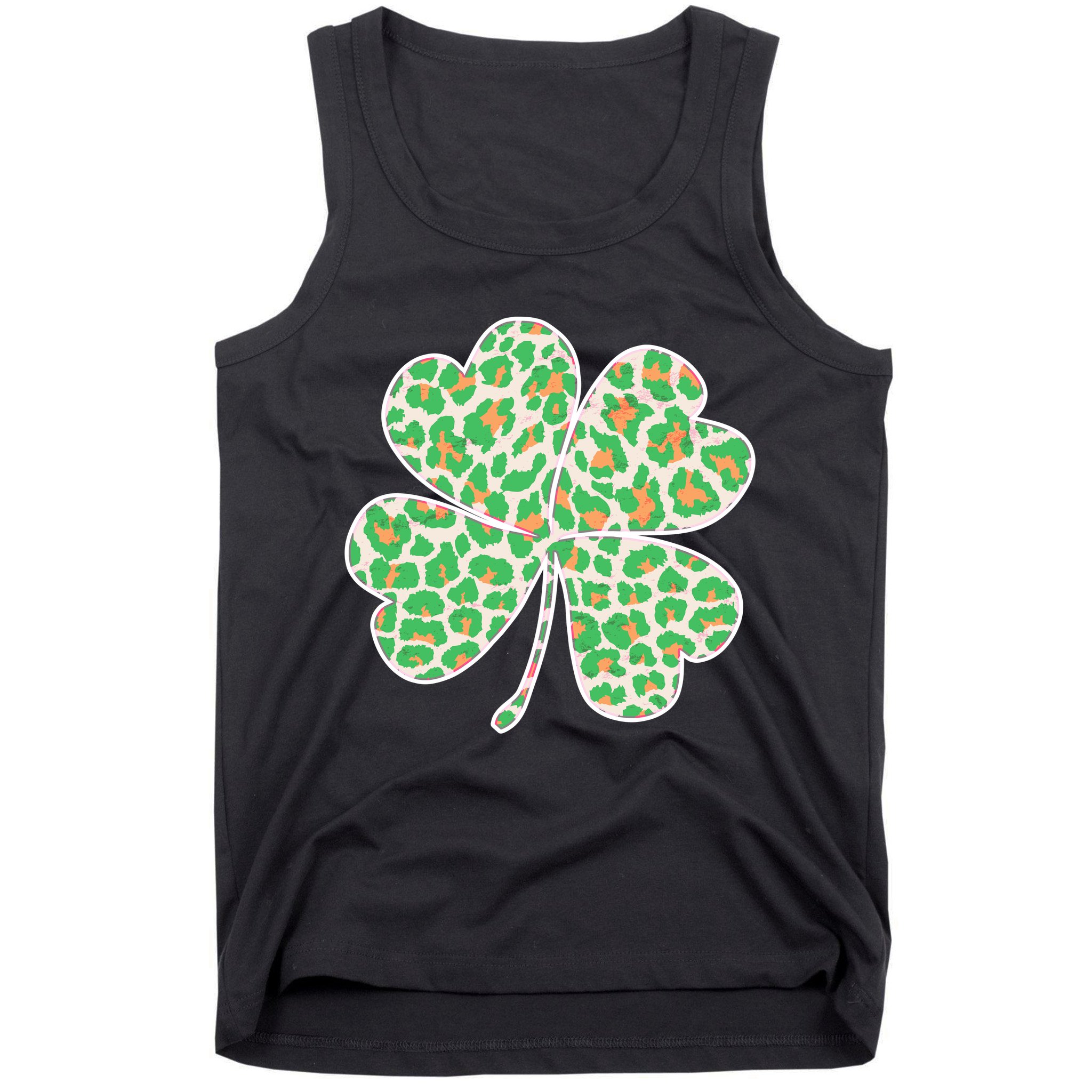Cute Stylish Leopard Print Shamrock Tank Top