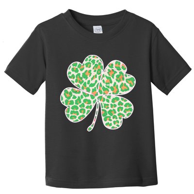 Cute Stylish Leopard Print Shamrock Toddler T-Shirt