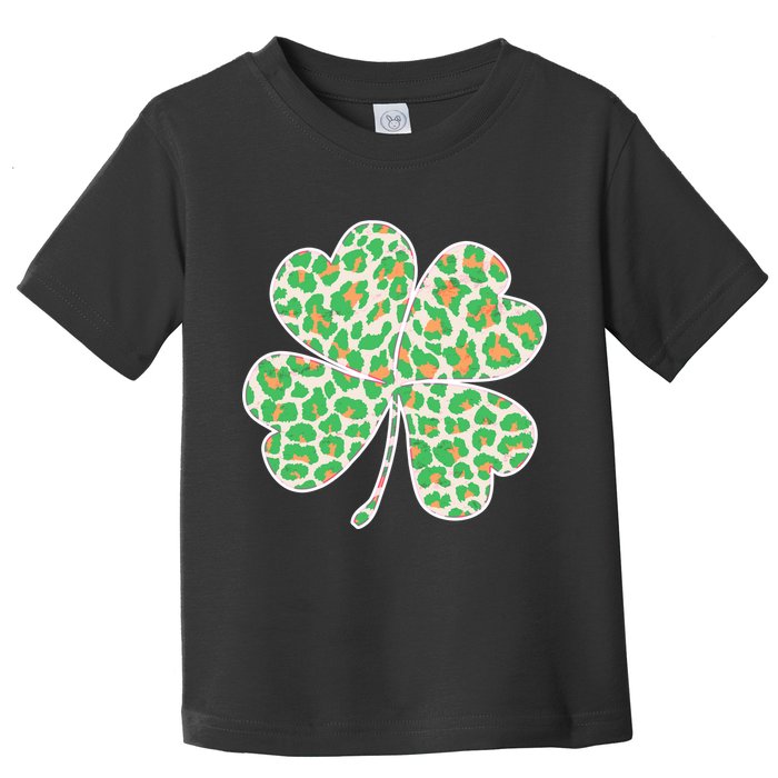 Cute Stylish Leopard Print Shamrock Toddler T-Shirt