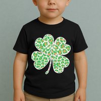 Cute Stylish Leopard Print Shamrock Toddler T-Shirt